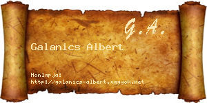 Galanics Albert névjegykártya