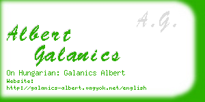 albert galanics business card